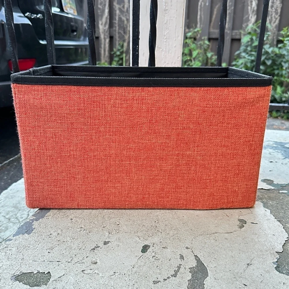 Woven Orange Storage Bin